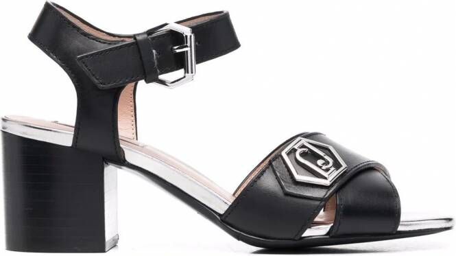 LIU JO Agata sandalen met logoplakkaat Zwart