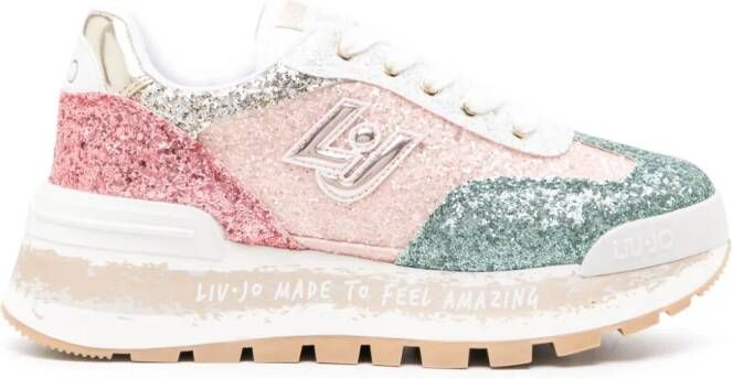 LIU JO Amazing sneakers met glitter Roze