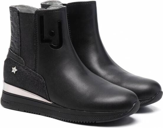 Liu Jo Kids Connie enkellaarzen met sleehak Zwart