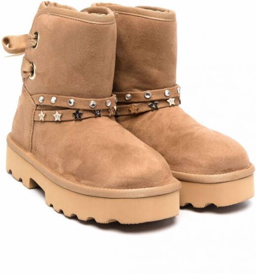 Liu Jo Kids Enkellaarzen met studs Beige