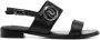 LIU JO Erin slingback sandalen met logoplakkaat Zwart - Thumbnail 1