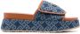 LIU JO Frida slippers met monogramprint Blauw - Thumbnail 1