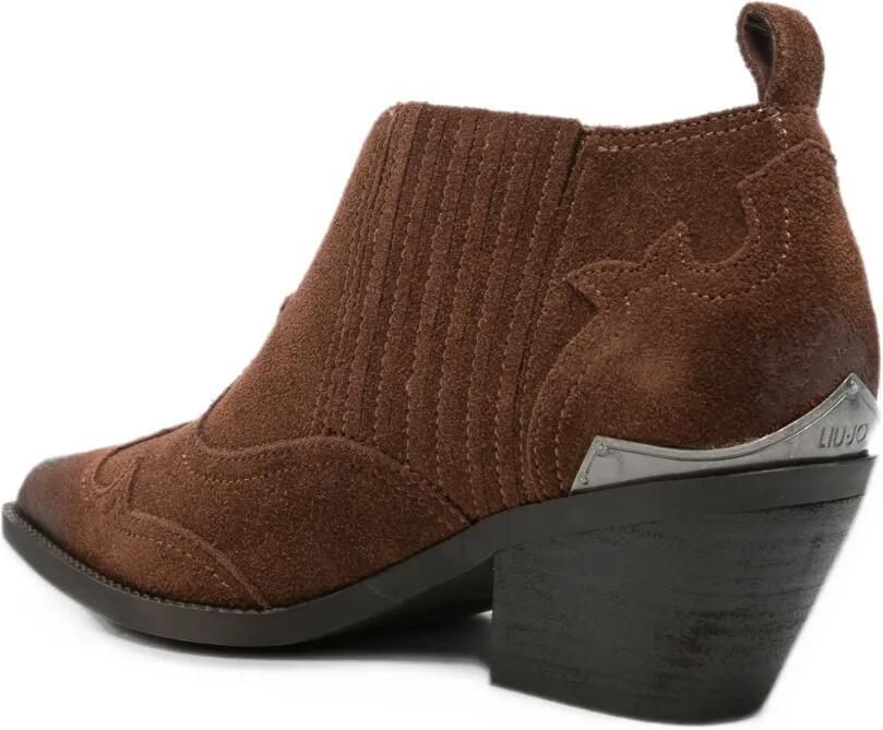 LIU JO Austin 04 Western-style suede ankle boots Bruin - Foto 3
