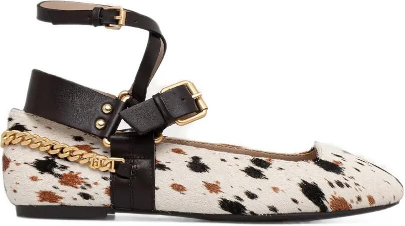 LIU JO Ballerina's met dierenprint en schakelketting Wit