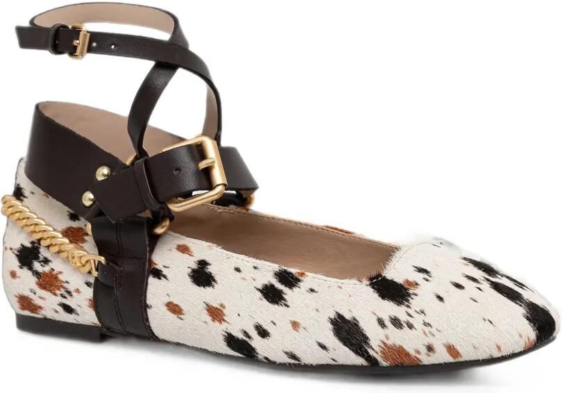 LIU JO Ballerina's met dierenprint en schakelketting Wit - Foto 4