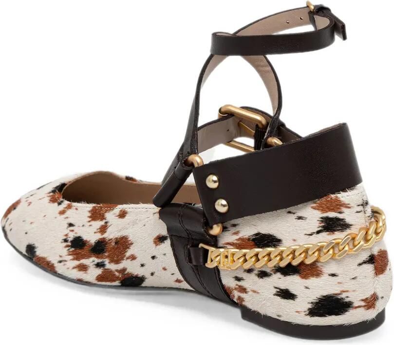 LIU JO Ballerina's met dierenprint en schakelketting Wit - Foto 2