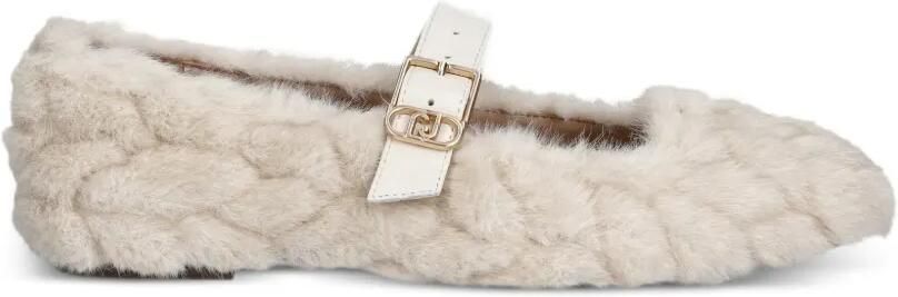 LIU JO Ballerina's van synthetisch bont Beige