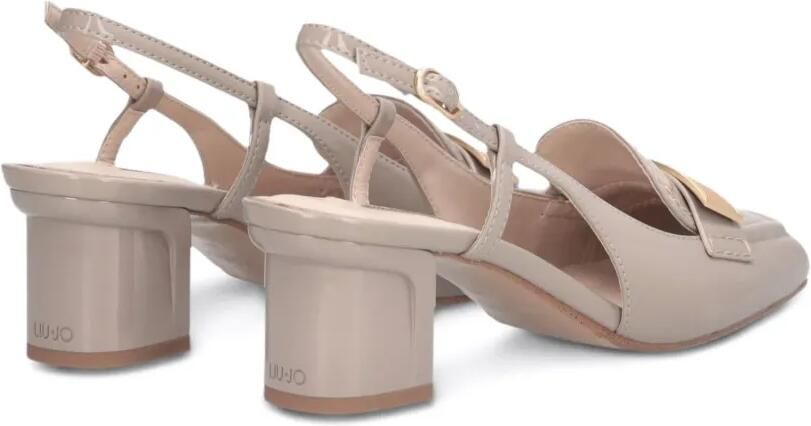 LIU JO Benny lakleren slingback pumps Beige - Foto 5