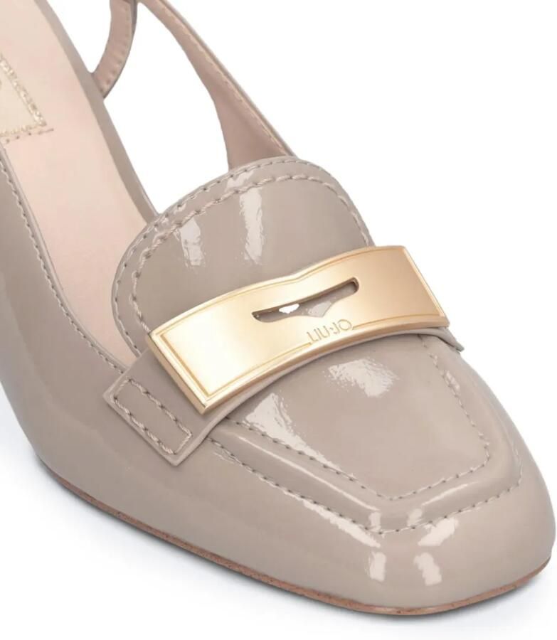 LIU JO Benny lakleren slingback pumps Beige - Foto 2