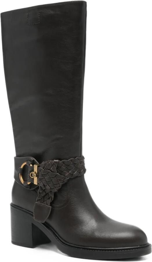LIU JO braided-strap block-heel boots Bruin - Foto 2
