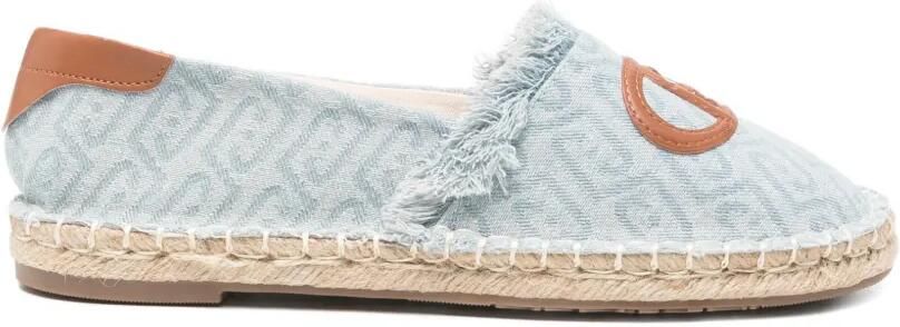 LIU JO Denim espadrilles met jacquard Blauw
