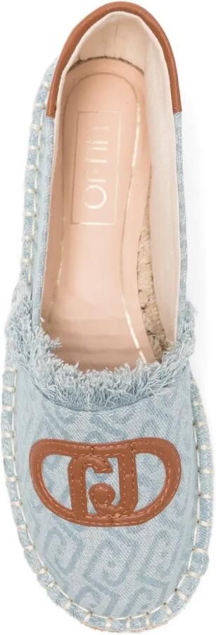 LIU JO Denim espadrilles met jacquard Blauw - Foto 4