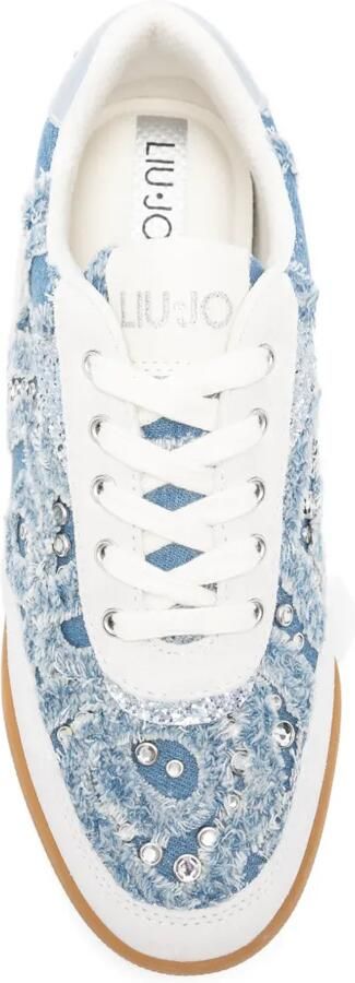 LIU JO Denim sneakers met edelstenen Blauw