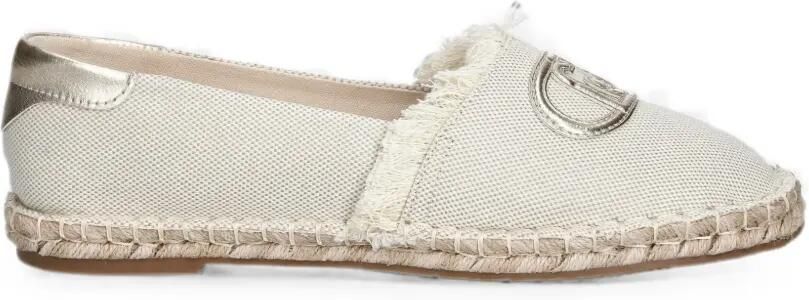 LIU JO Espadrilles met logoplakkaat en franje Wit