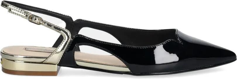 LIU JO Gelakte slingbacks pumps van imitatieleer Zwart