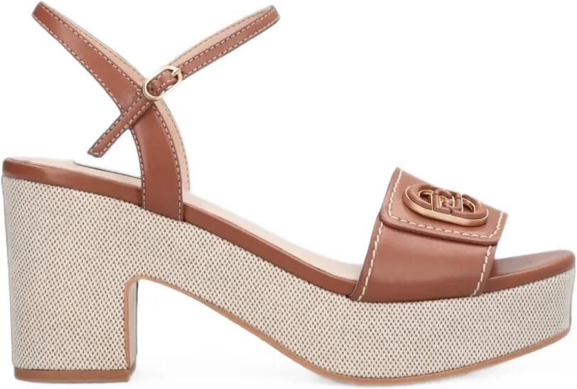 LIU JO Harper 04 sandalen met logo-plakkaat Bruin