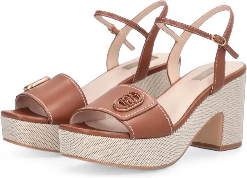 LIU JO Harper 04 sandalen met logo-plakkaat Bruin - Foto 3
