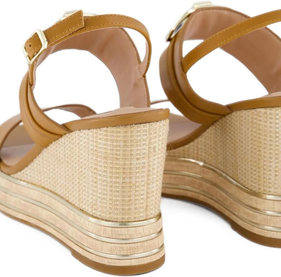 LIU JO Karen 05 sandalen met sleehak en logo-plakkaat Bruin - Foto 2