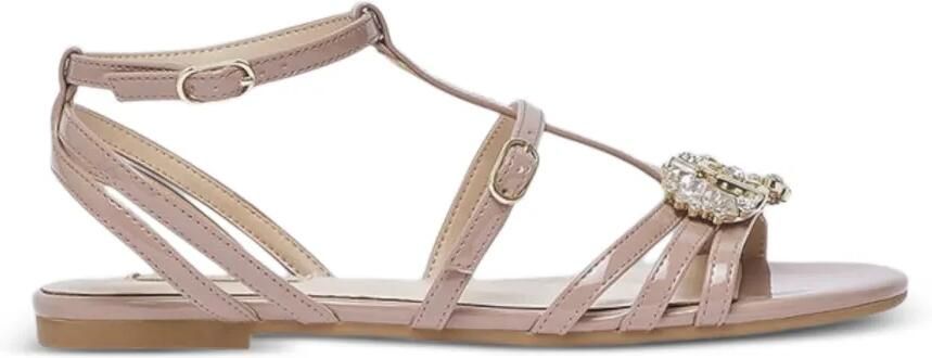 LIU JO Lakleren sandalen verfraaid met kristallen Beige - Foto 4