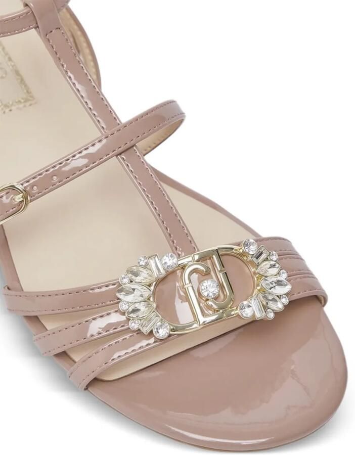 LIU JO Lakleren sandalen verfraaid met kristallen Beige - Foto 2