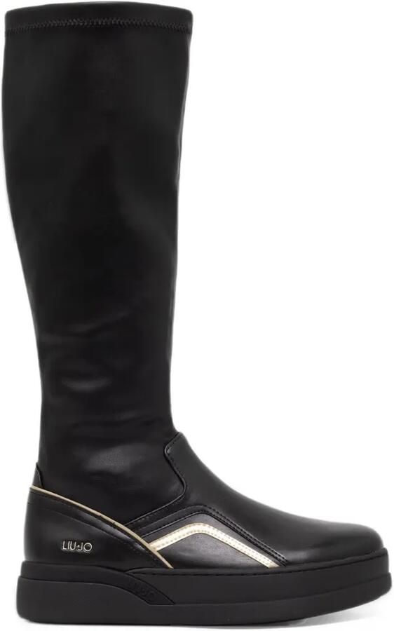 LIU JO Lena 03 contrast-trim knee-high boots Zwart