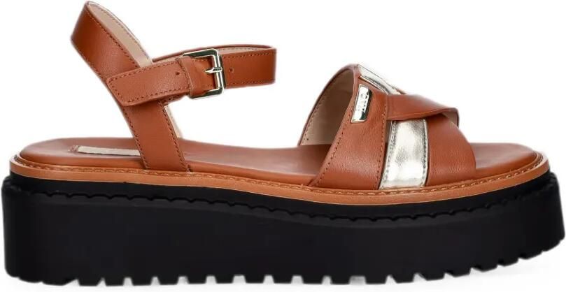 LIU JO Leren sandalen met plateauzool Bruin