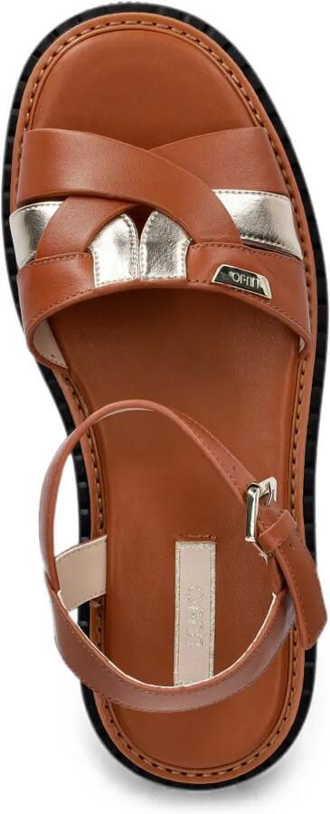 LIU JO Leren sandalen met plateauzool Bruin - Foto 4