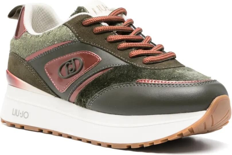 LIU JO Leren sneakers met logoplakkaat Groen - Foto 2