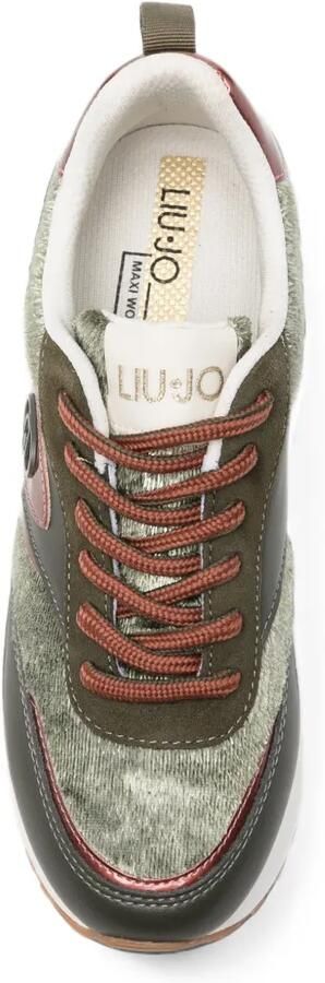 LIU JO Leren sneakers met logoplakkaat Groen - Foto 4