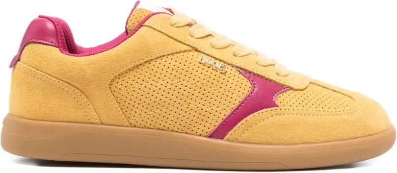 LIU JO Leren sneakers met uitgesneden details Geel