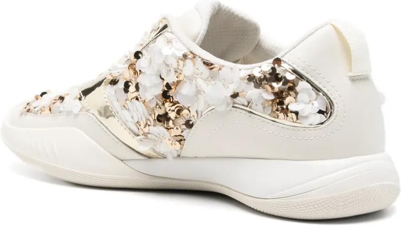 LIU JO Leren sneakers verfraaid met pailletten Beige - Foto 3
