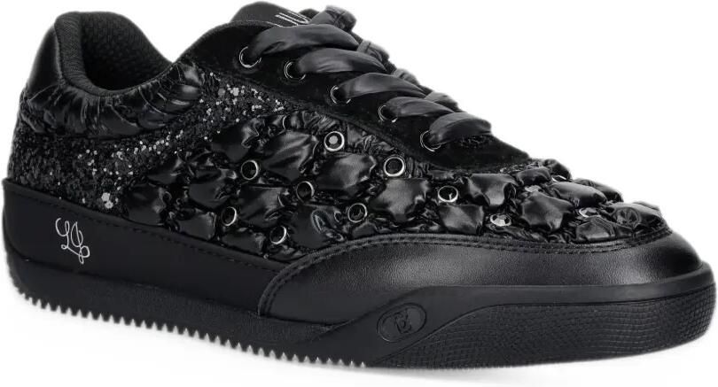 LIU JO Lewis 04 quilted glitter-detail sneakers Zwart - Foto 3