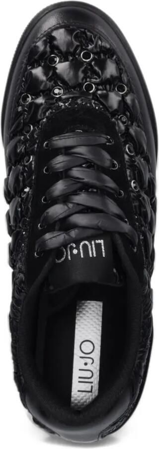 LIU JO Lewis 04 quilted glitter-detail sneakers Zwart - Foto 4