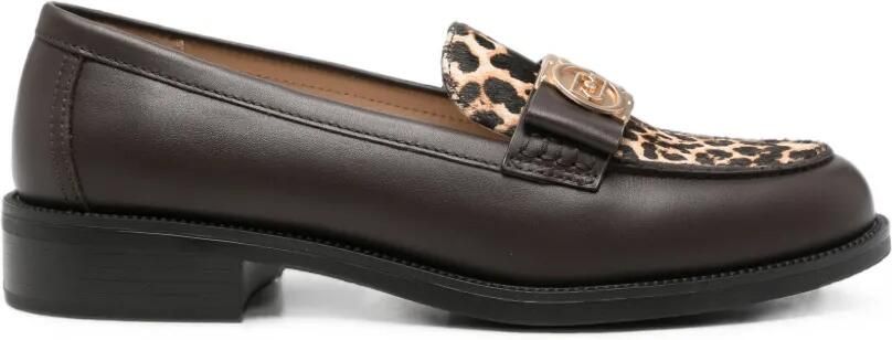 LIU JO Loafers met logoplakkaat Bruin