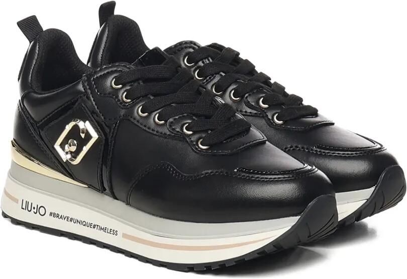 LIU JO Maxi Kup sneakers met logoplakkaat Zwart - Foto 3