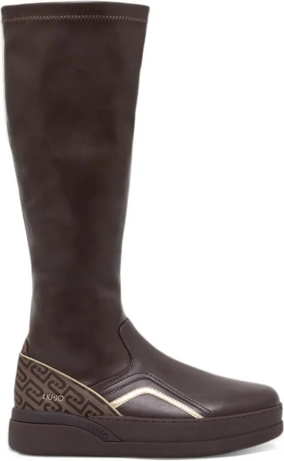 LIU JO monogram-panel knee-high boots Bruin
