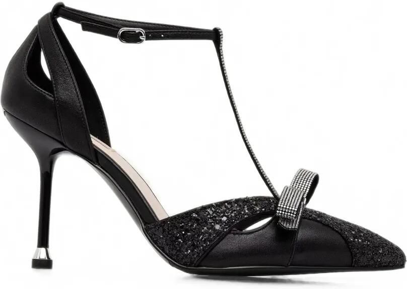 LIU JO Pumps met strikdetail en glitters-effect Zwart
