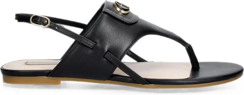 LIU JO Sandalen met gespbandje en logoplakkaat Zwart