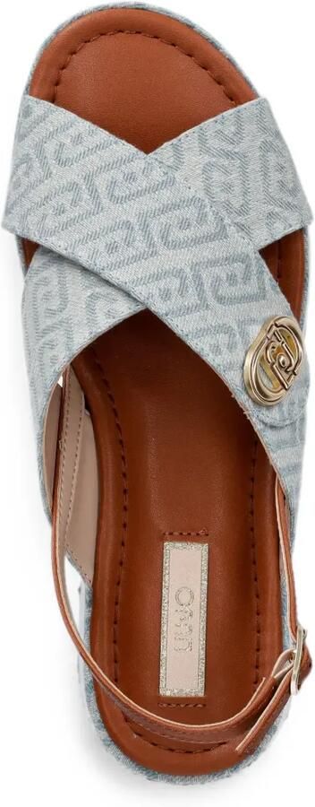 LIU JO Sandalen met plateauzool en monogram-patroon Blauw - Foto 4