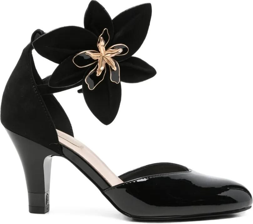 LIU JO Sandalen verfraaid met bloemen en lakleren afwerking Zwart - Foto 3