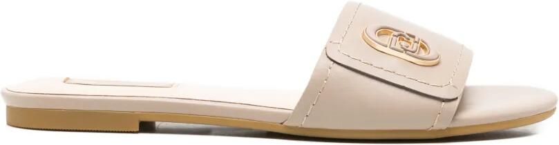 LIU JO Sandy sandalen met logoplakkaat Beige