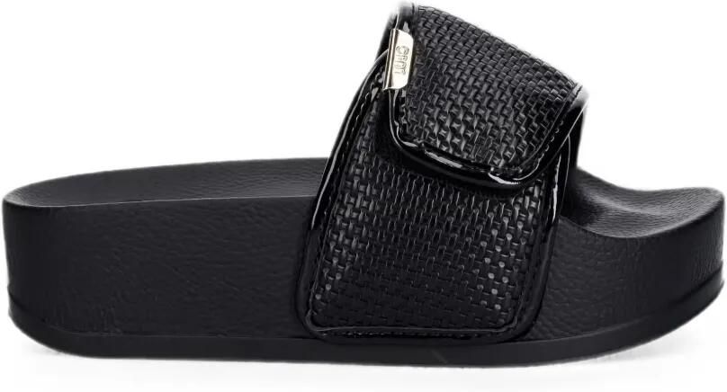 LIU JO Slippers met geweven effect en plateauzool Zwart