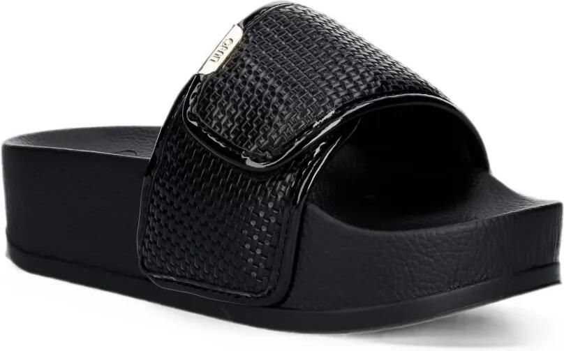LIU JO Slippers met geweven effect en plateauzool Zwart - Foto 3