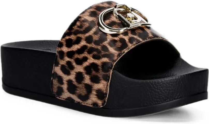 LIU JO Slippers met luipaard-print en logo-plakkaat Zwart - Foto 2