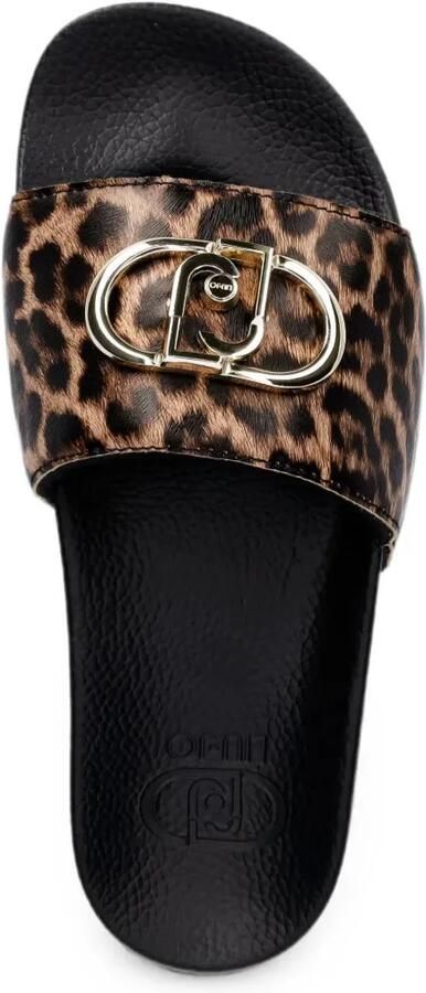 LIU JO Slippers met luipaard-print en logo-plakkaat Zwart - Foto 3
