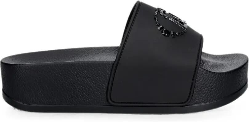LIU JO Slippers met plateauzool en logoplakkaat Zwart