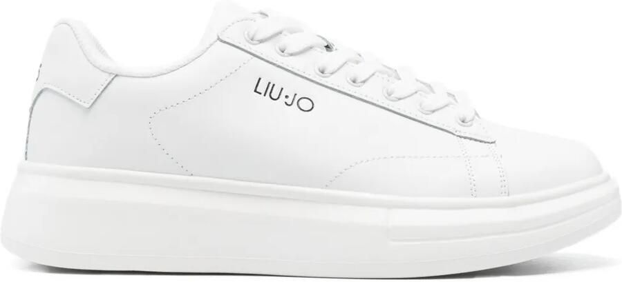 LIU JO Sneakers met logoplakkaat en plateauzool Wit