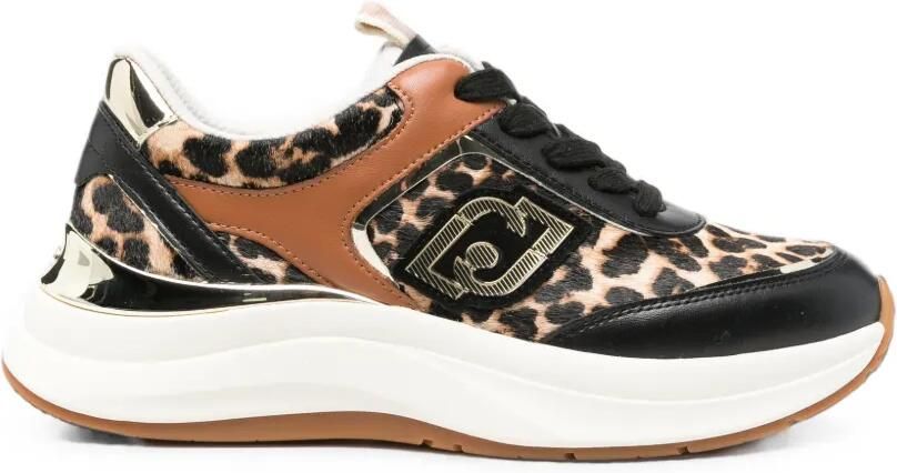 LIU JO Sneakers met luipaardprint en vlakken Bruin