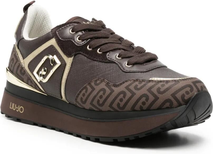 LIU JO Sneakers met monogram-logo-plakkaat Bruin - Foto 2