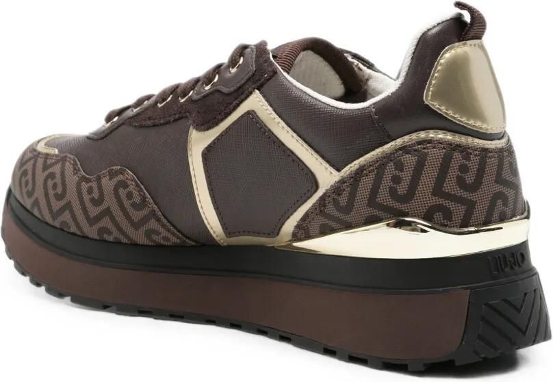 LIU JO Sneakers met monogram-logo-plakkaat Bruin - Foto 3